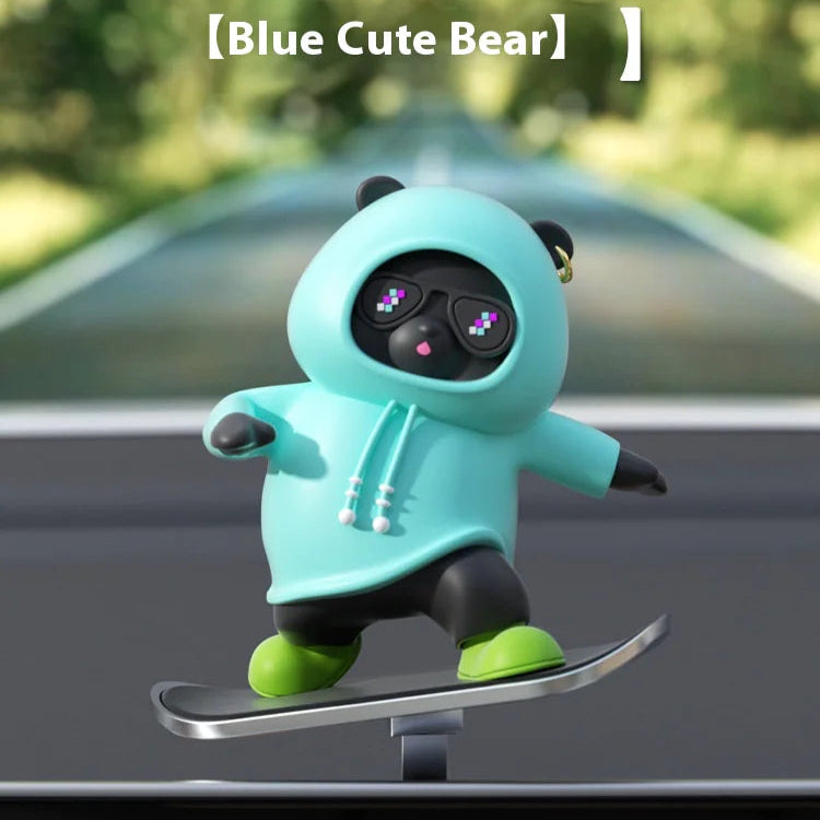 Cartoon Bear Car Skateboard