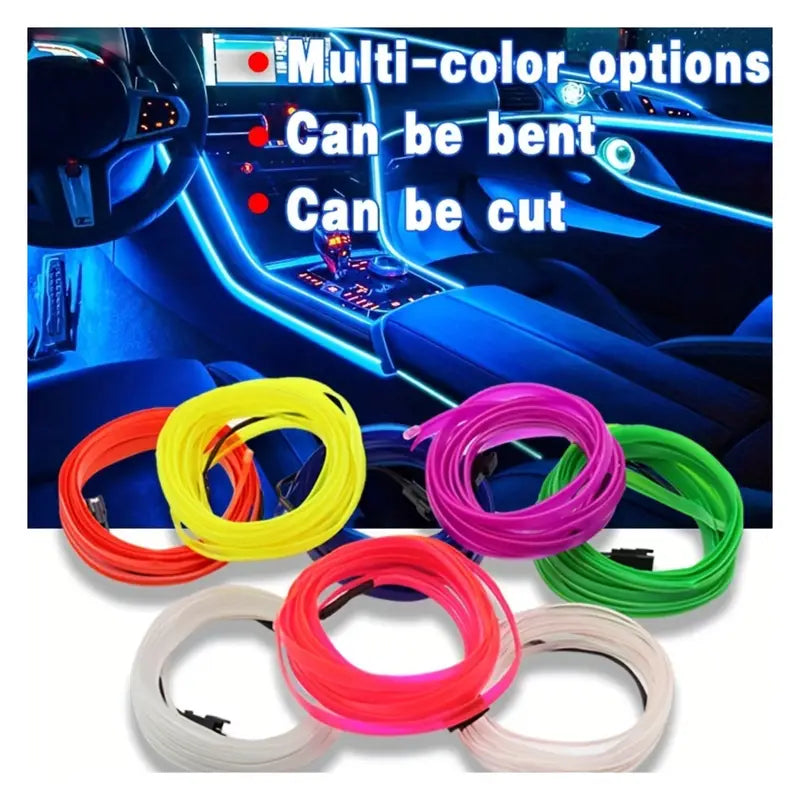 5m Car Interior EL Cold Light Line USB DIY Ambient Light - Auto Glamor