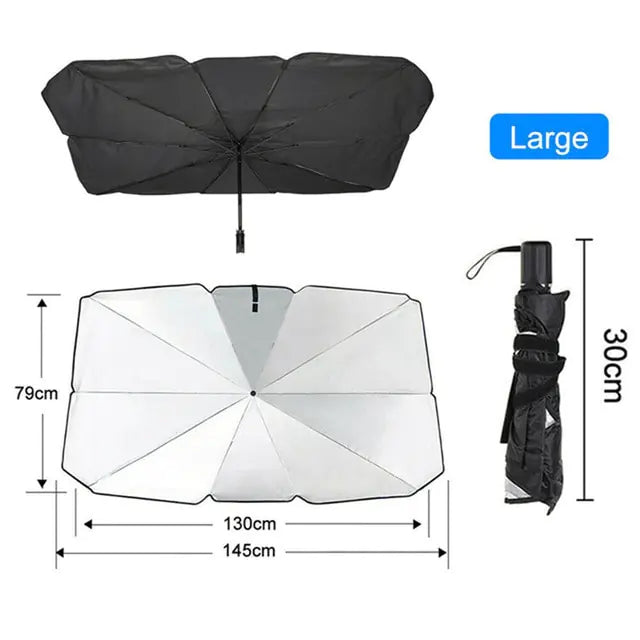 Car Sunshade Umbrella Style Front Glass Sunscreen Heat Insulation - Auto Glamor