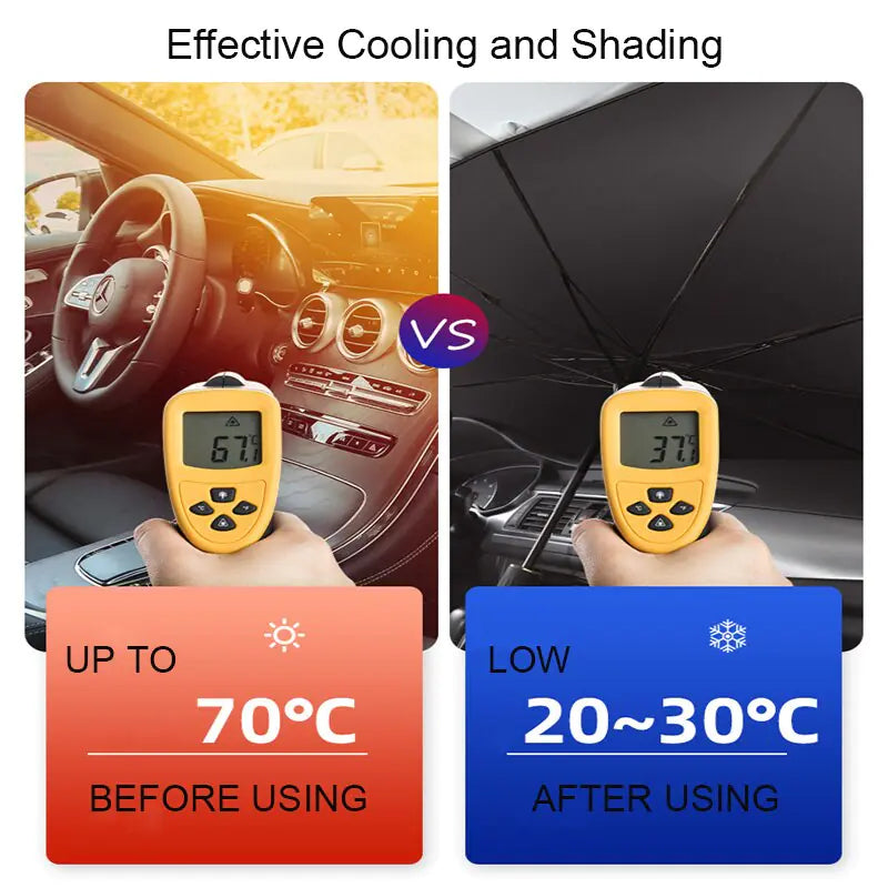 Car Sunshade Umbrella Style Front Glass Sunscreen Heat Insulation - Auto Glamor