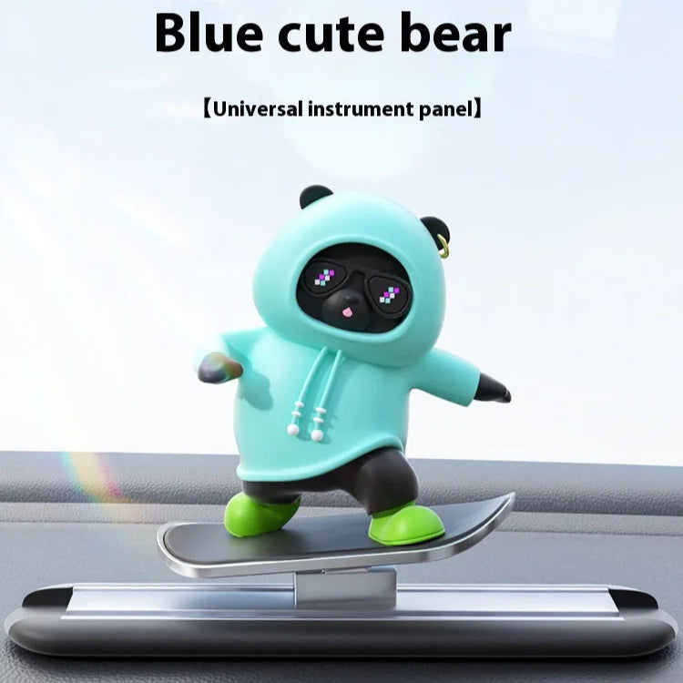 Cartoon Bear Car Skateboard