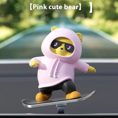 Cartoon Bear Car Skateboard